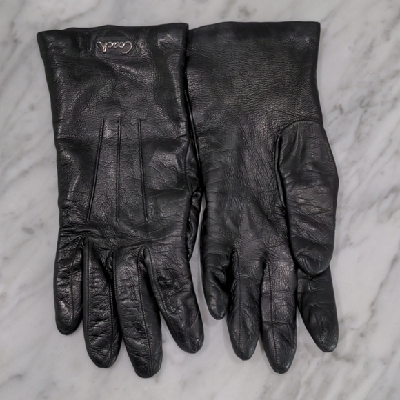 Coach lined leather gloves